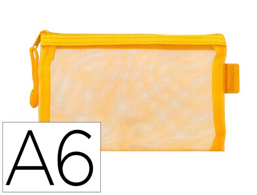Bolsa zipper bag liderpapel poliester transpirable multiusos din a6 amarillo
