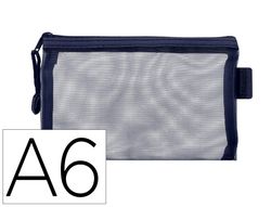 Bolsa zipper bag liderpapel poliester transpirable multiusos din a6 azul marino