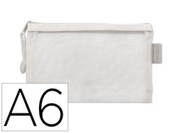 Bolsa zipper bag liderpapel poliester transpirable multiusos din a6 blanco
