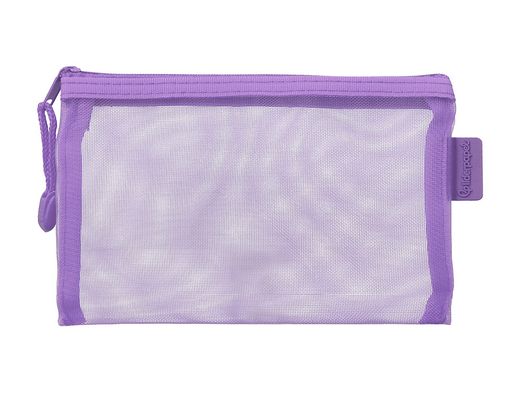 Bolsa zipper bag liderpapel poliester transpirable multiusos din a6 morado pastel