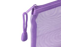 Bolsa zipper bag liderpapel poliester transpirable multiusos din a6 morado pastel
