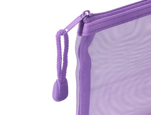 Bolsa zipper bag liderpapel poliester transpirable multiusos din a6 morado pastel