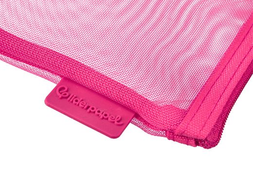 Bolsa zipper bag liderpapel poliester transpirable multiusos din a6 rosa