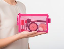 Bolsa zipper bag liderpapel poliester transpirable multiusos din a6 rosa