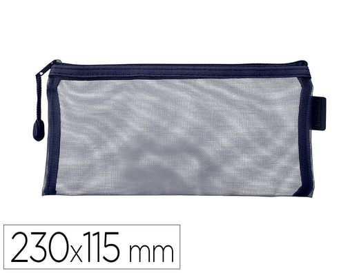Bolsa zipper bag liderpapel poliester transpirable multiusos ticket 230x115 mm azul marino