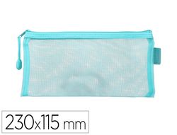 Bolsa zipper bag liderpapel poliester transpirable multiusos ticket 230x115 mm azul pastel