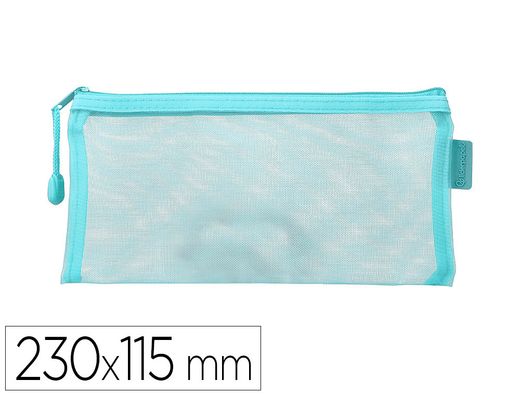 Bolsa zipper bag liderpapel poliester transpirable multiusos ticket 230x115 mm azul pastel