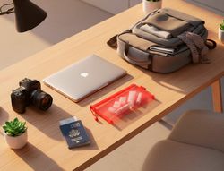 Bolsa zipper bag liderpapel poliester transpirable multiusos ticket 230x115 mm azul pastel