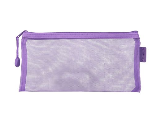 Bolsa zipper bag liderpapel poliester transpirable multiusos ticket 230x115 mm morado pastel