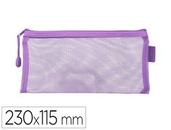 Bolsa zipper bag liderpapel poliester transpirable multiusos ticket 230x115 mm morado pastel