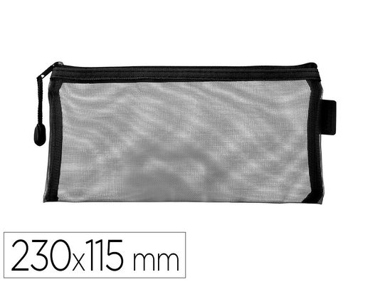 Bolsa zipper bag liderpapel poliester transpirable multiusos ticket 230x115 mm negro
