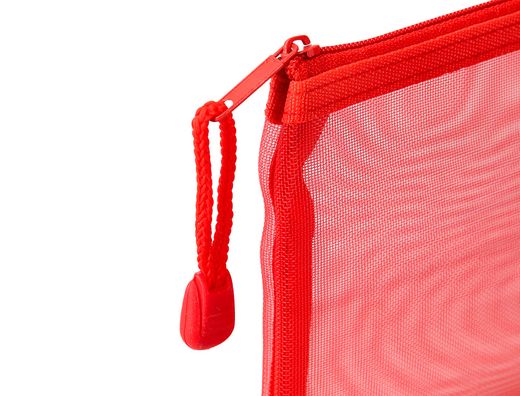 Bolsa zipper bag liderpapel poliester transpirable multiusos ticket 230x115 mm rojo