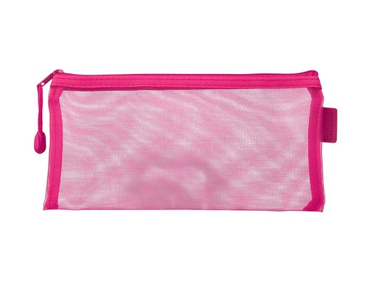 Bolsa zipper bag liderpapel poliester transpirable multiusos ticket 230x115 mm rosa
