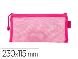 Bolsa zipper bag liderpapel poliester transpirable multiusos ticket 230x115 mm rosa