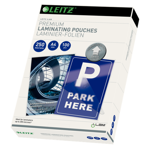 Bolsas de plastificación prémium iLAM de Leitz con UDT A4, 250 micras
