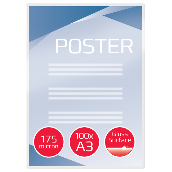 Bolsas plastificación GBC A3 303 x 426mm. 2x175 micras (caja de 100 unidades)