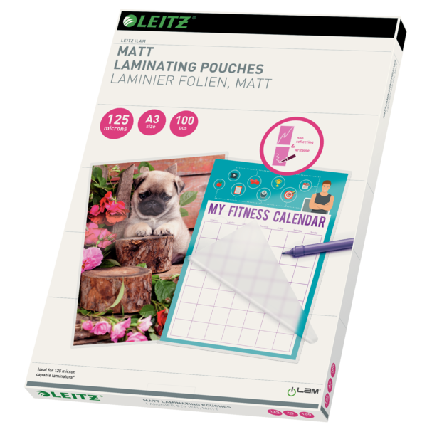 Bolsas plastificación Leitz DIN A3 acabado satinado (Caja 100 ) 125 micras