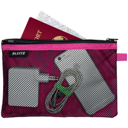 Bolsita nylon 2 departamentos WOW fucsia (23 x 15 cm) L