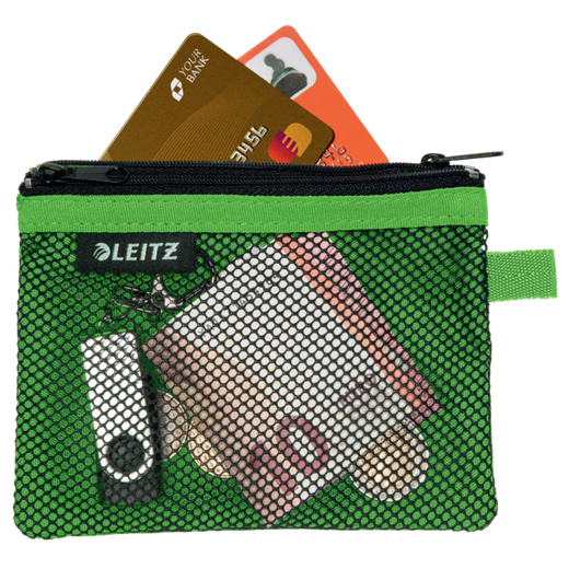 Bolsita nylon 2 departamentos WOW verde (14 x 10,5 cm) S