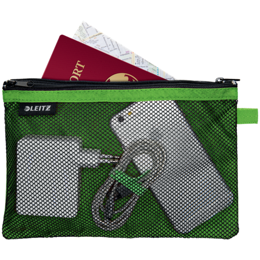 Bolsita nylon 2 departamentos WOW verde (23 x 15 cm) L