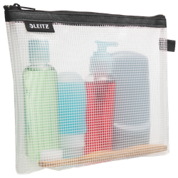 Bolsita WOW resistente al agua negro (24 x 17 cm, con fondo extensible) cosméticos