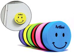 Borrador Artline Pizarra Blanca Redondo Magnetico Cara Smiley Colores Surtidos