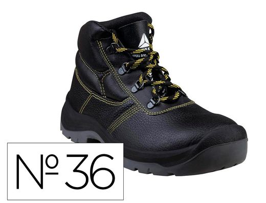 Botas deltaplus de seguridad piel crupon pigmentada suela pu bi-densidad color negro talla 36