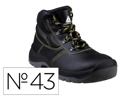 Botas deltaplus de seguridad piel crupon pigmentada suela pu bi-densidad color negro talla 43