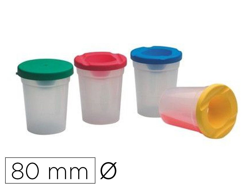 Bote faibo mezclador de pinturas inderramable con tapa colores alto 95 mm diametro 80 mm