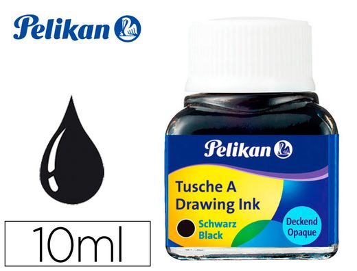 Bote tinta china con dosificador 10 ml negro Pelikan