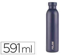 Botella portaliquidos milan acero inoxidable termo color azul marino 591 ml