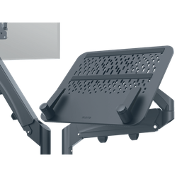 Brazo dual para monitor y portátil Ergo SpaceSaving, gris oscuro