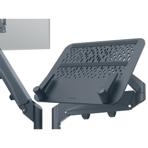 Brazo dual para monitor y portátil Ergo SpaceSaving, gris oscuro