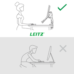 Brazo dual para monitor y portátil Leitz Ergo SpaceSaving, gris
