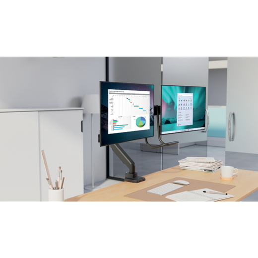 Brazo para dos monitores SmartFit™ Ergo Kensington con barra transversal y asa