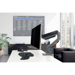 Brazo para dos monitores SmartFit™ Ergo Kensington con barra transversal y asa