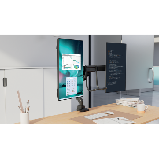 Brazo para dos monitores SmartFit™ Ergo Kensington con barra transversal y asa