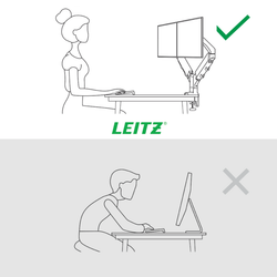 Brazo para monitor dual Leitz Ergo SpaceSaving, gris