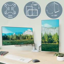 Brazo para monitor dual Leitz Ergo SpaceSaving, gris