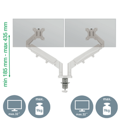 Brazo para monitor dual Leitz Ergo SpaceSaving, gris