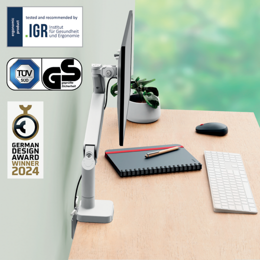 Brazo para un monitor Leitz Ergo SpaceSaving, gris