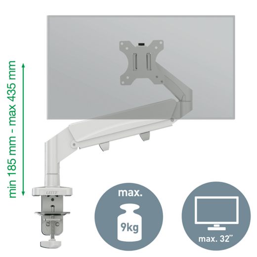 Brazo para un monitor Leitz Ergo SpaceSaving, gris