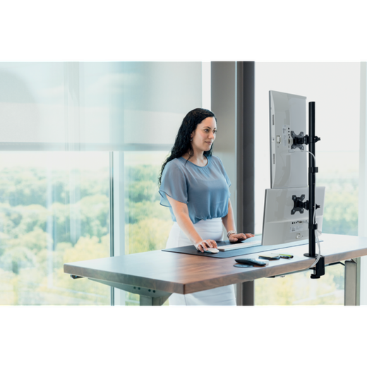 Brazo vertical para dos monitores (2 pantallas horizontal de hasta 32" y 29" en vertical)