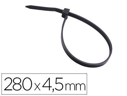 Brida 3m para exterior negro 280x4,5 mm bolsa de 100 unidades