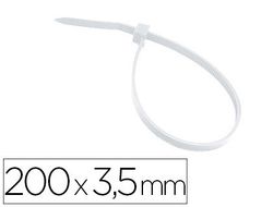 Brida 3m para interior blanca 200x3,5 mm bolsa de 100 unidades