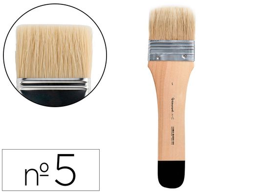 Brocha paletina plana liderpapel ancho 57 mm de pelo de cerda certificado fsc
