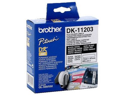 Brother etiqueta precortada dk11203 300ud 17x87mm blanco dk11203