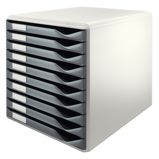 Buc para formularios 10 cajones Leitz, gris oscuro/gris