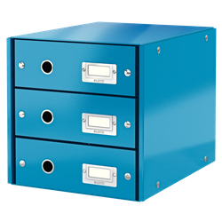 Bucs de 3 cajones Click & Store (290x283x360mm), azul