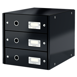 Bucs de 3 cajones Click & Store (290x283x360mm), negro